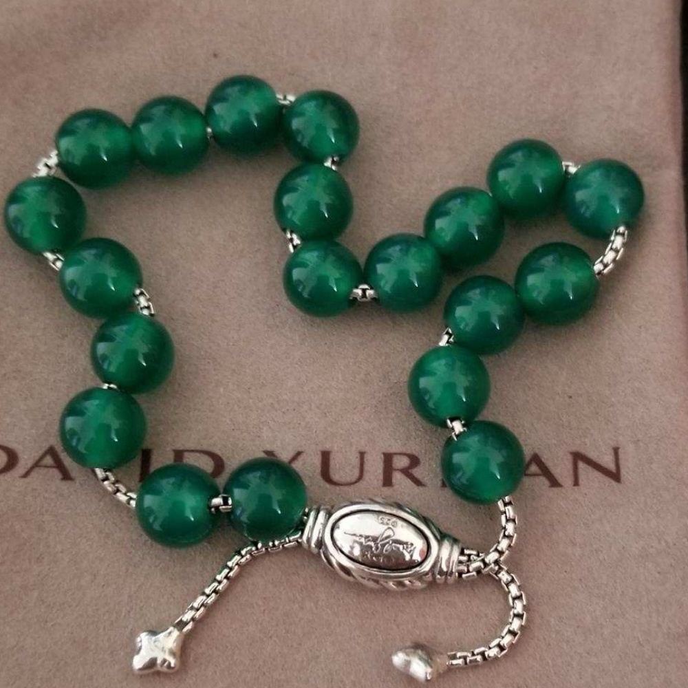 DY Sterling Silver  Beaded Bracelet